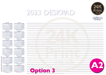 24K Print A2 Desk Pads 2023 Option 3